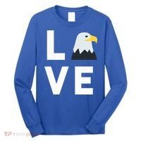 I Love E.agles Funny American Bald Eagle Lover Bird Long Sleeve Shirt thumb 0