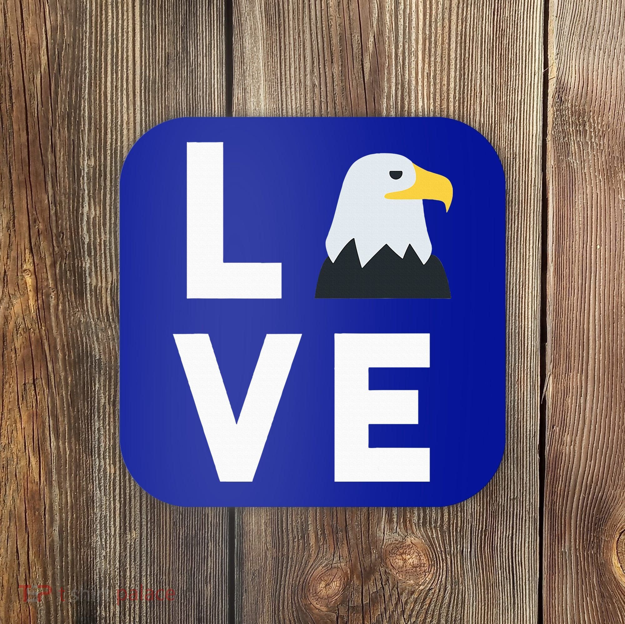 I Love E.agles Funny American Bald Eagle Lover Bird Coaster