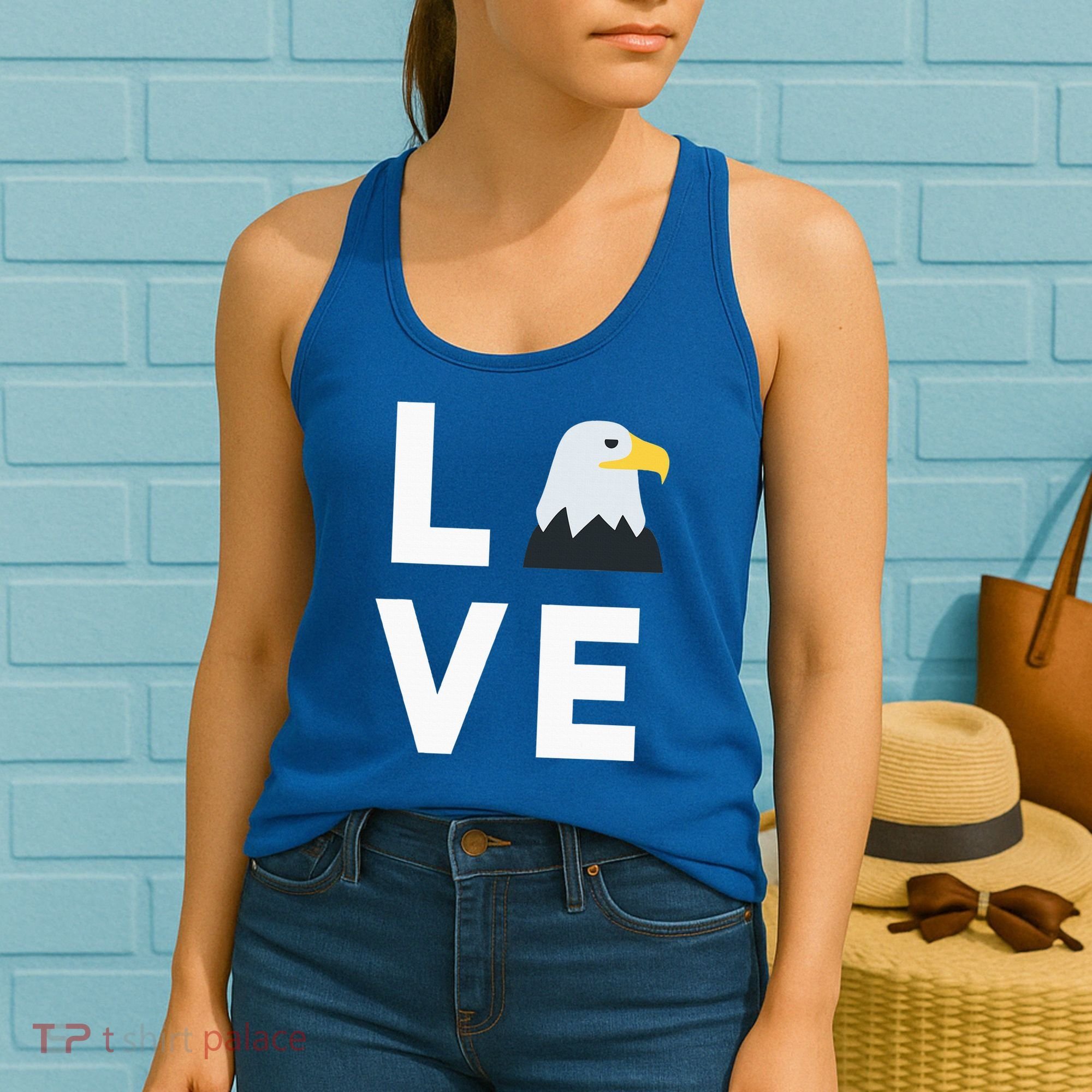 I Love E.agles Funny American Bald Eagle Lover Bird Women's Tank Top