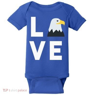 I Love E.agles Funny American Bald Eagle Lover Bird Baby Bodysuit