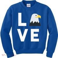 I Love E.agles Funny American Bald Eagle Lover Bird Kids Sweatshirt thumb 0