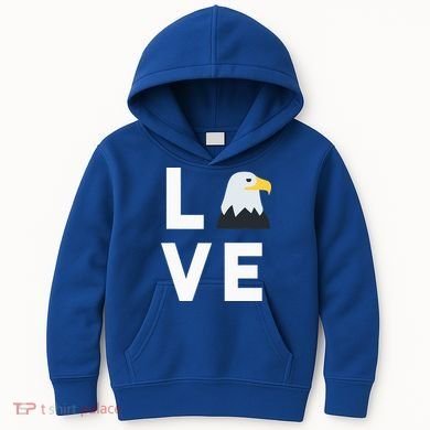 I Love E.agles Funny American Bald Eagle Lover Bird Kids Hoodie
