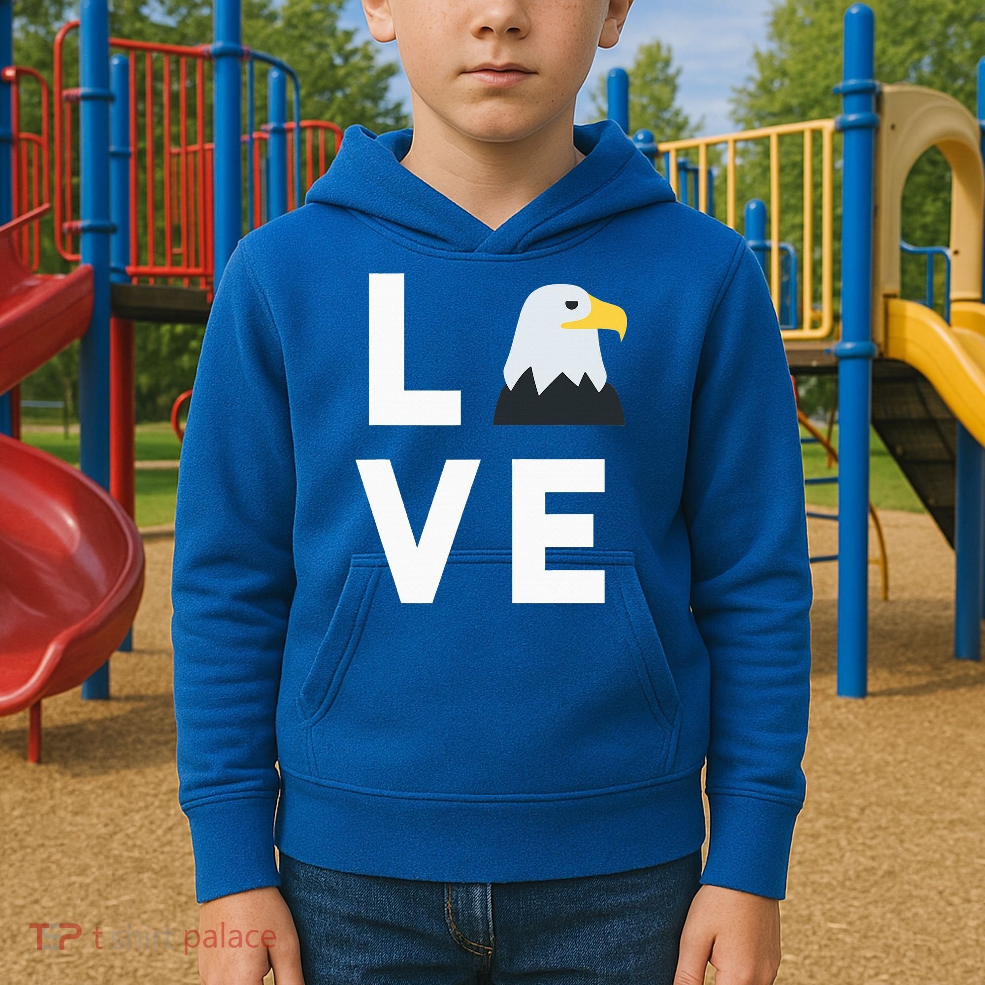I Love E.agles Funny American Bald Eagle Lover Bird Kids Hoodie