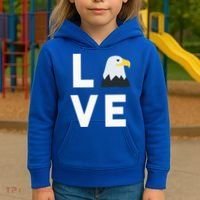 I Love E.agles Funny American Bald Eagle Lover Bird Kids Hoodie thumb 3