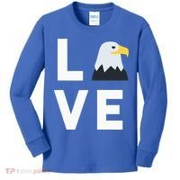 I Love E.agles Funny American Bald Eagle Lover Bird Kids Long Sleeve Shirt thumb 0