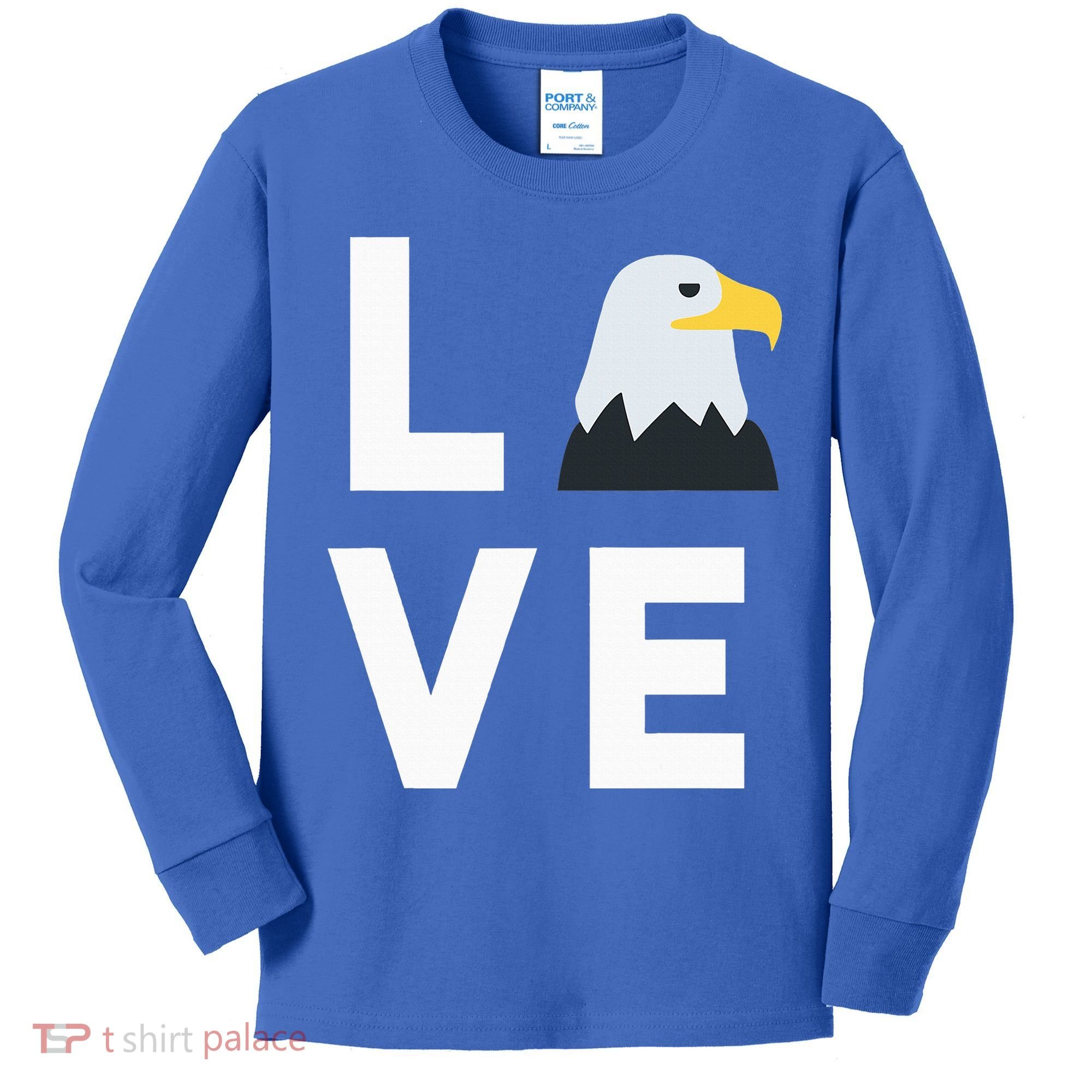 I Love E.agles Funny American Bald Eagle Lover Bird Kids Long Sleeve Shirt