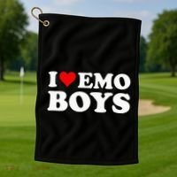 I Love Emo Golf Towel thumb 1