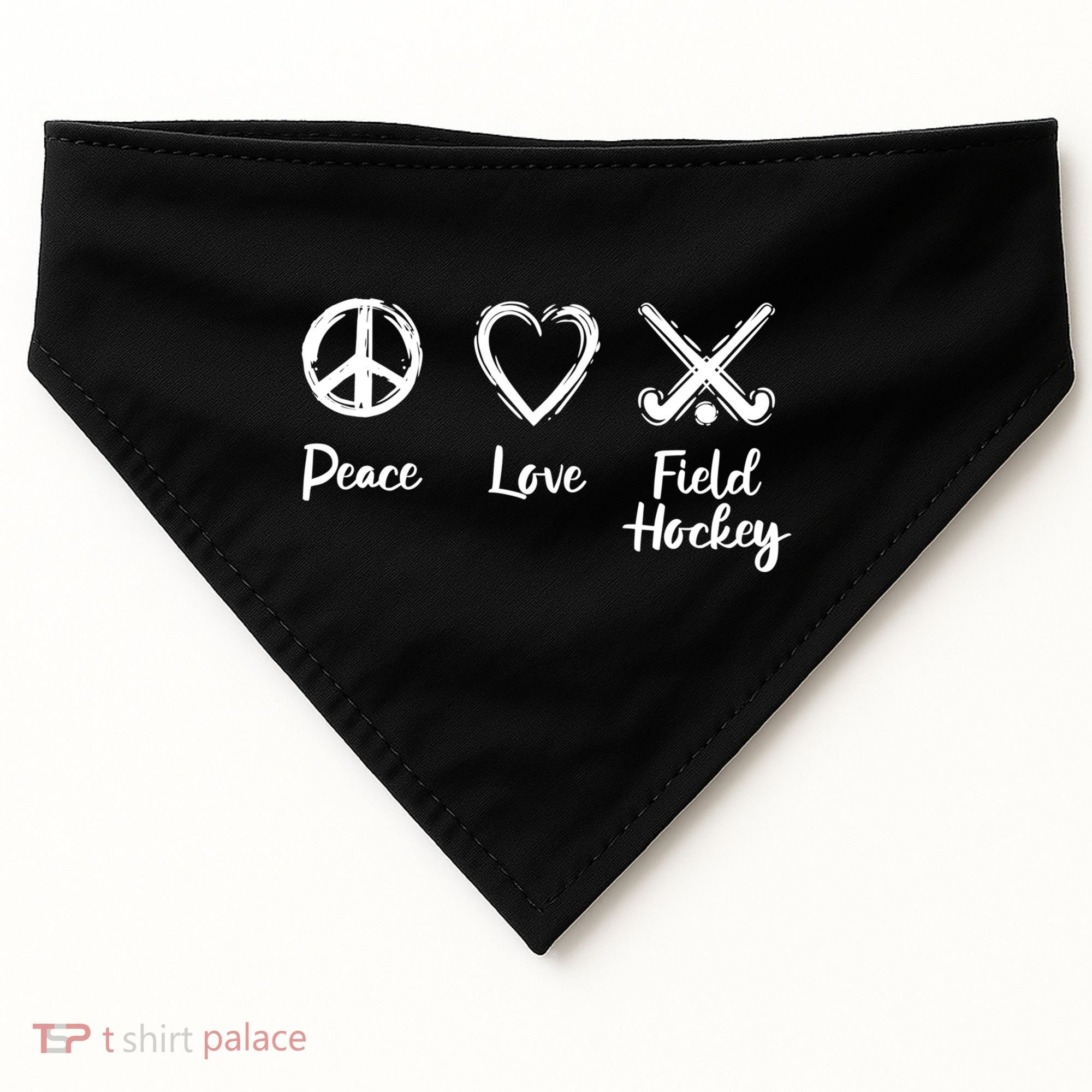 I Love Field Hockey Gift USA-Made Doggie Bandana