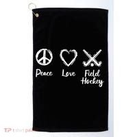 I Love Field Hockey Gift Golf Towel thumb 0