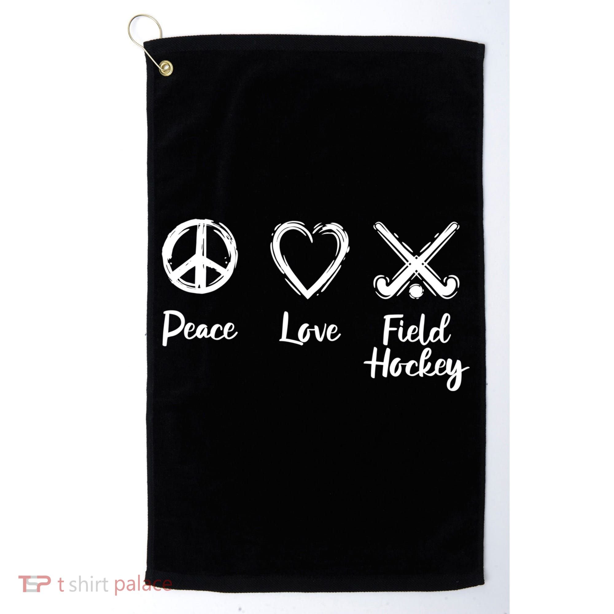 I Love Field Hockey Gift Golf Towel