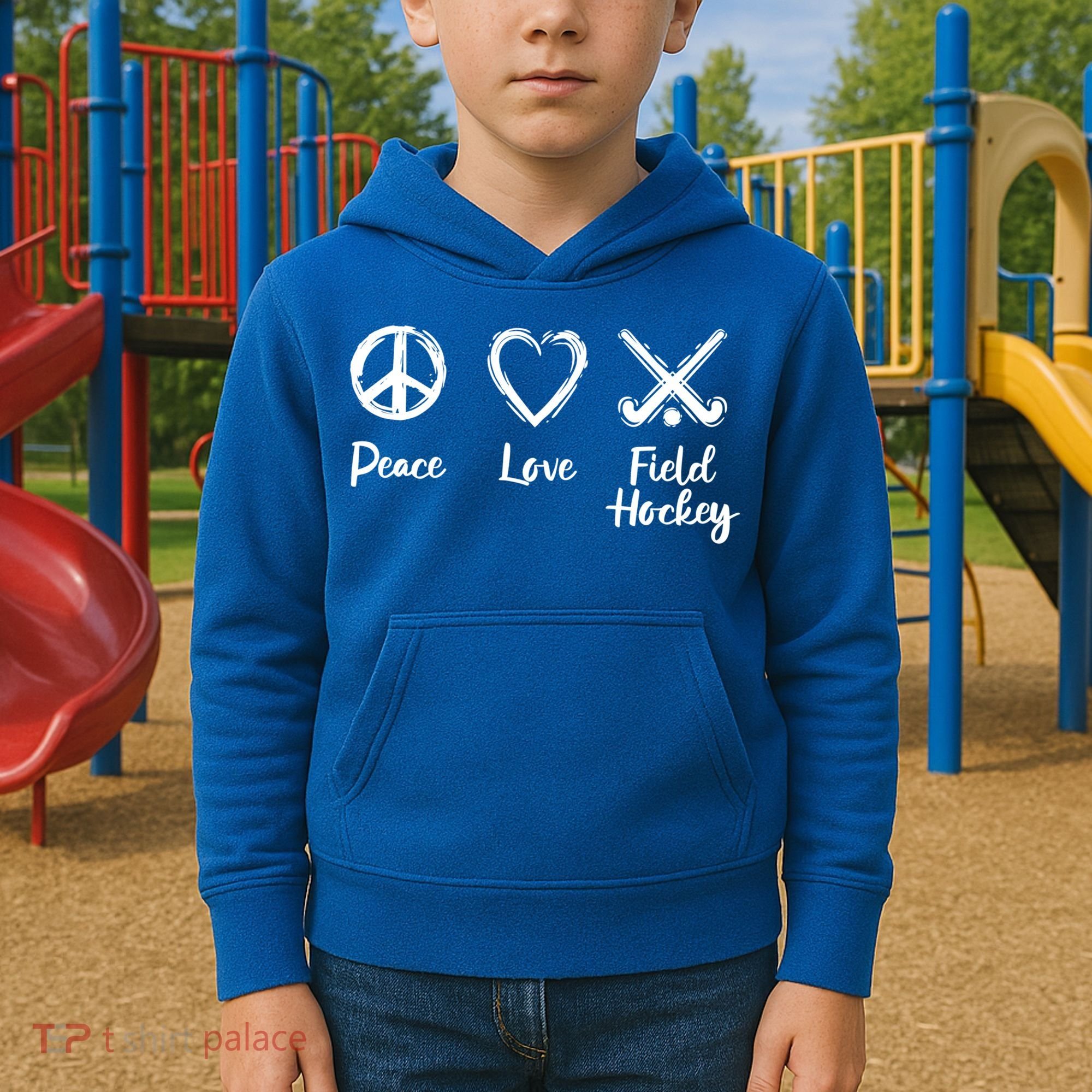 I Love Field Hockey Gift Kids Hoodie