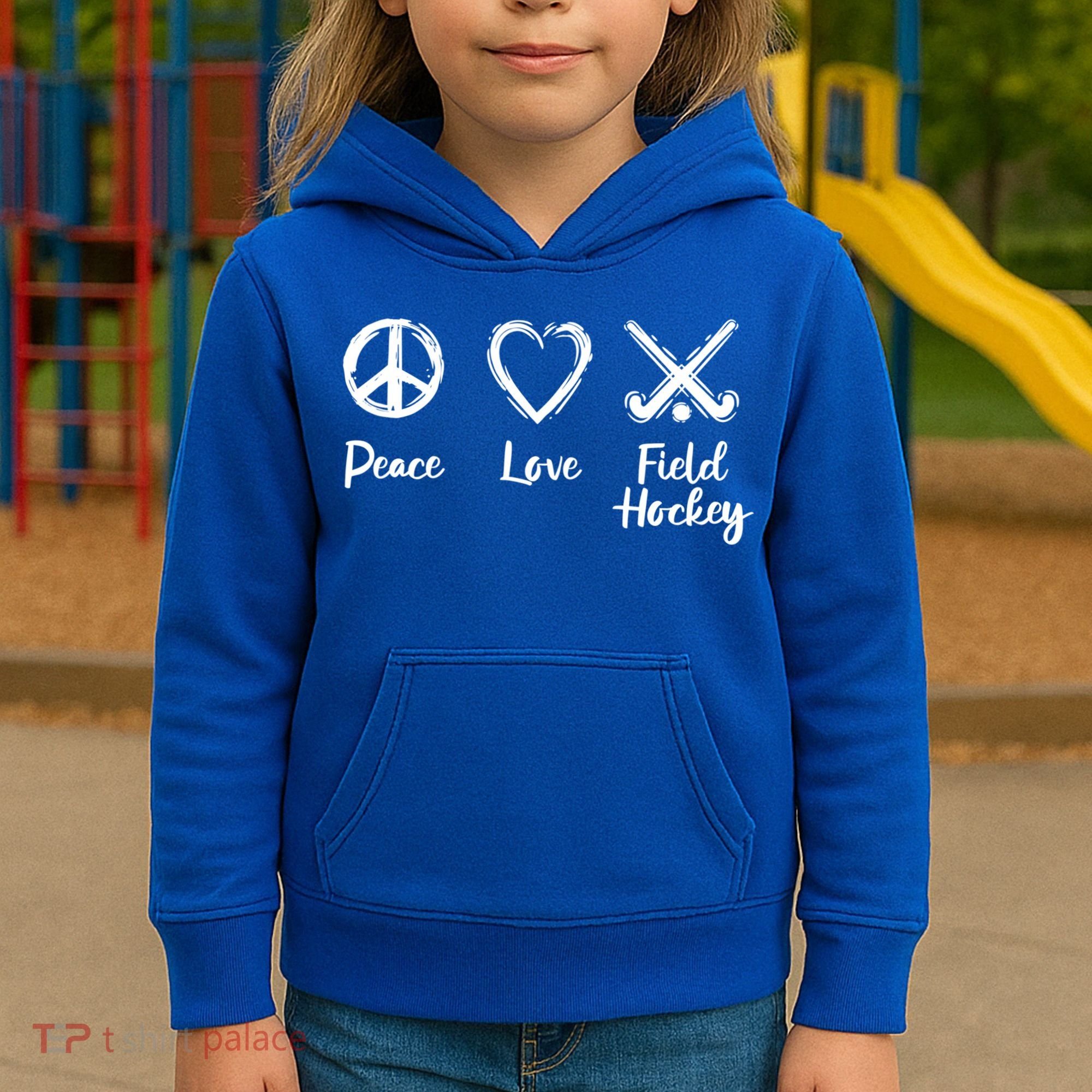 I Love Field Hockey Gift Kids Hoodie