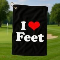 I Love Feet I Heart Feet Golf Towel thumb 1