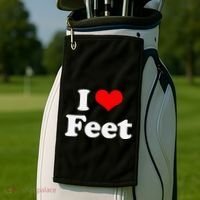 I Love Feet I Heart Feet Golf Towel thumb 2