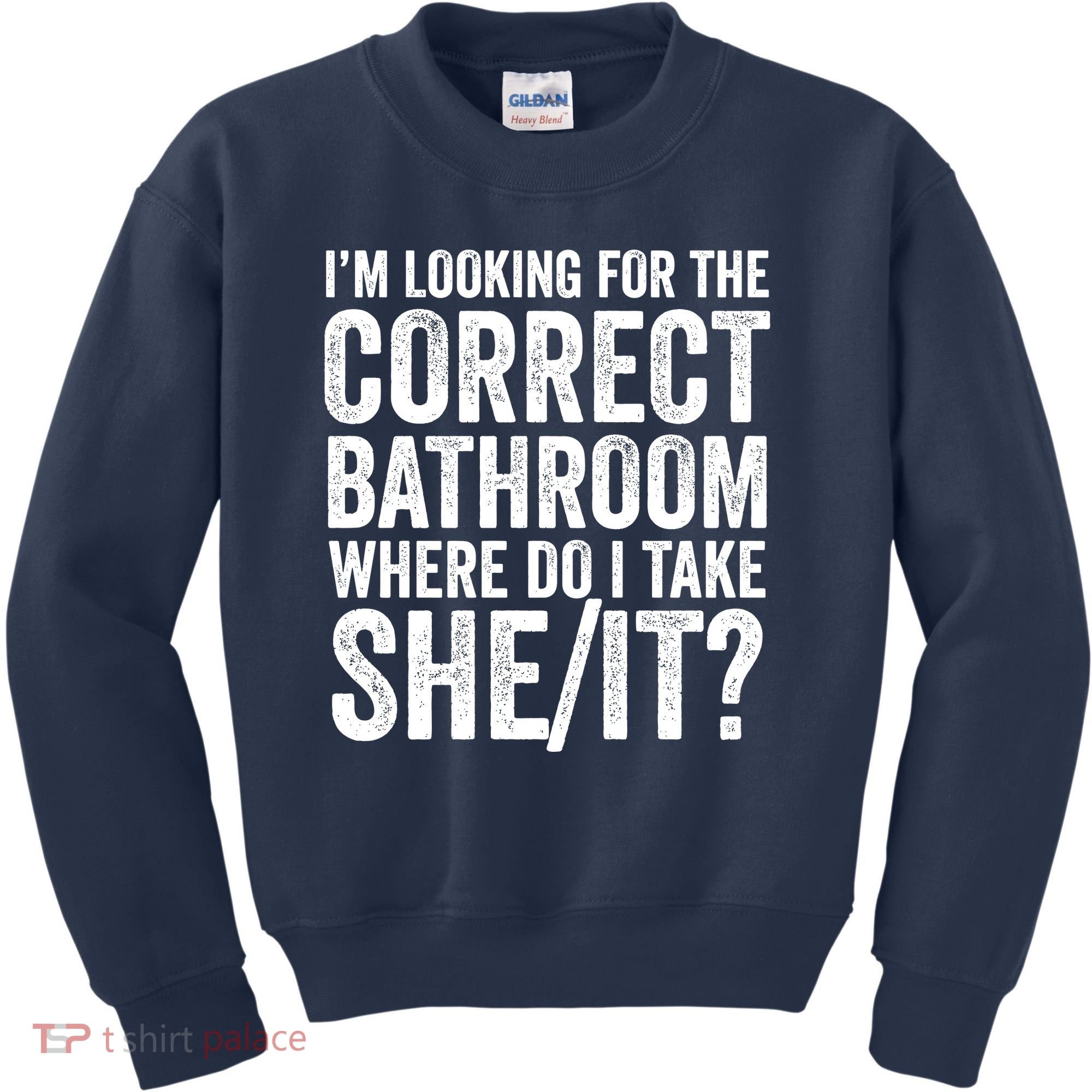 I’M Looking For The Correct Bathroom Where Do I Take A She/It? Funny Sarcastic Kids Sweatshirt