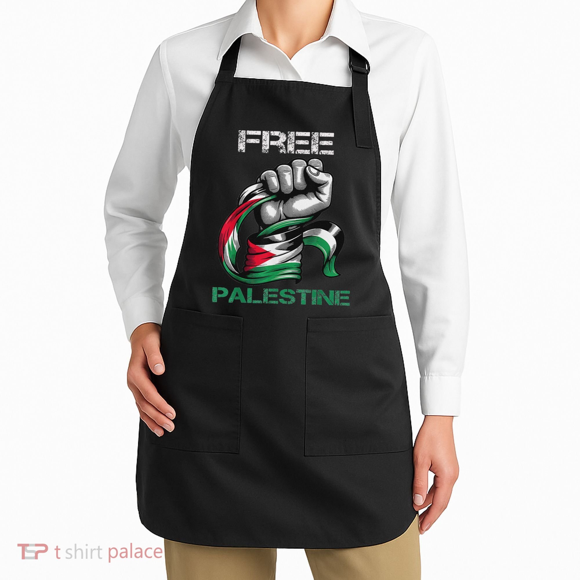 I Love Free Palestine Flag Save Gaza Strip Palestinian Apron