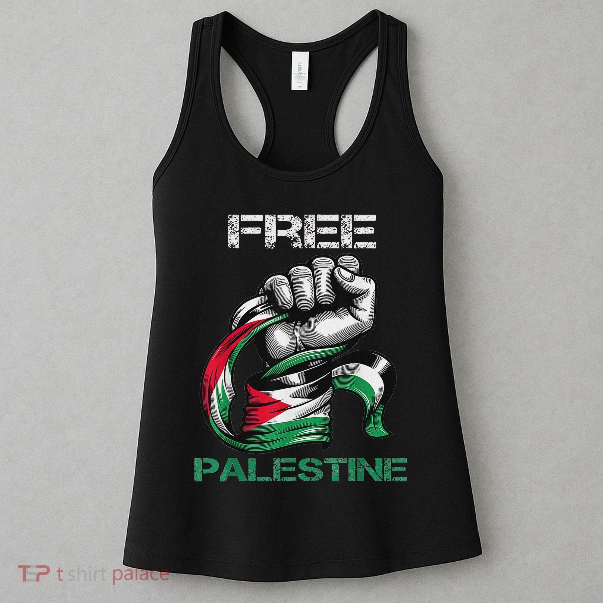 I Love Free Palestine Flag Save Gaza Strip Palestinian Women's Tank Top