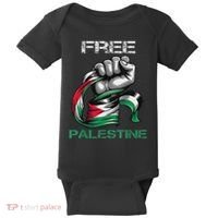 I Love Free Palestine Flag Save Gaza Strip Palestinian Baby Bodysuit thumb 0