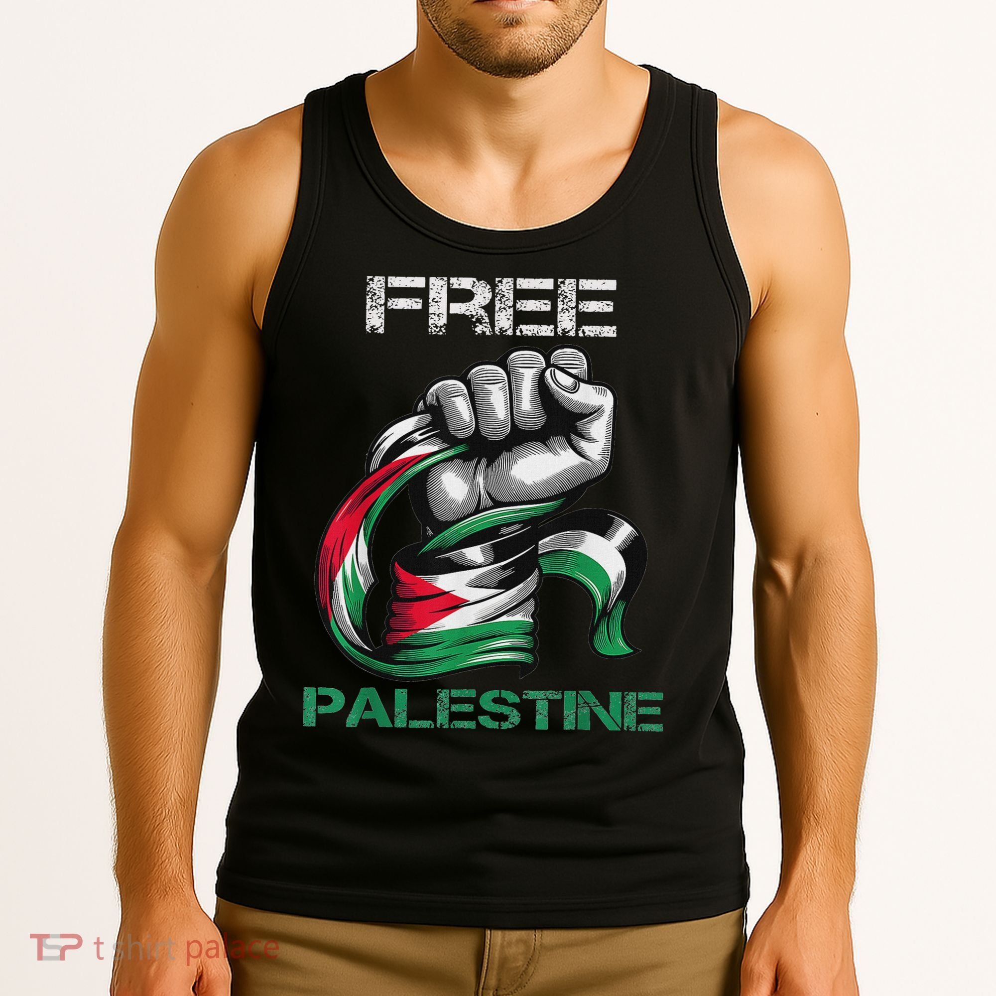 I Love Free Palestine Flag Save Gaza Strip Palestinian Tank Top