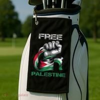 I Love Free Palestine Flag Save Gaza Strip Palestinian Golf Towel thumb 2