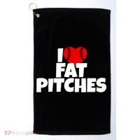 I Love Fat Pitches Golf Towel thumb 0
