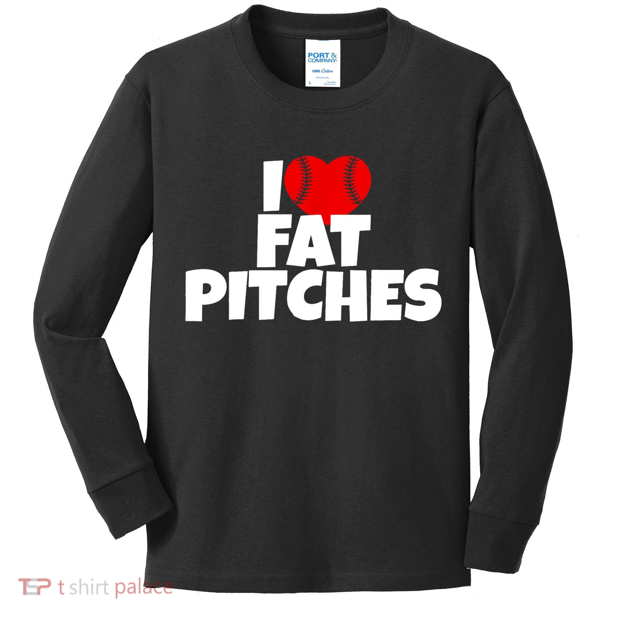 I Love Fat Pitches Kids Long Sleeve Shirt