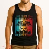 I Like Formula Racing And Maybe 3 People Retro Tank Top thumb 3