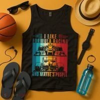 I Like Formula Racing And Maybe 3 People Retro Tank Top thumb 4