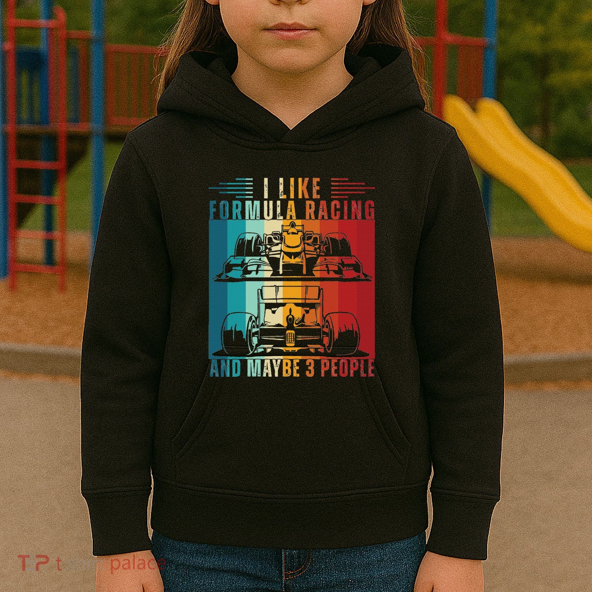 I Like Formula Racing And Maybe 3 People Retro Kids Hoodie