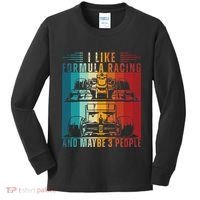I Like Formula Racing And Maybe 3 People Retro Kids Long Sleeve Shirt thumb 0