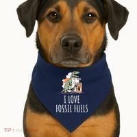I Love Fossil Fuels USA-Made Doggie Bandana thumb 1