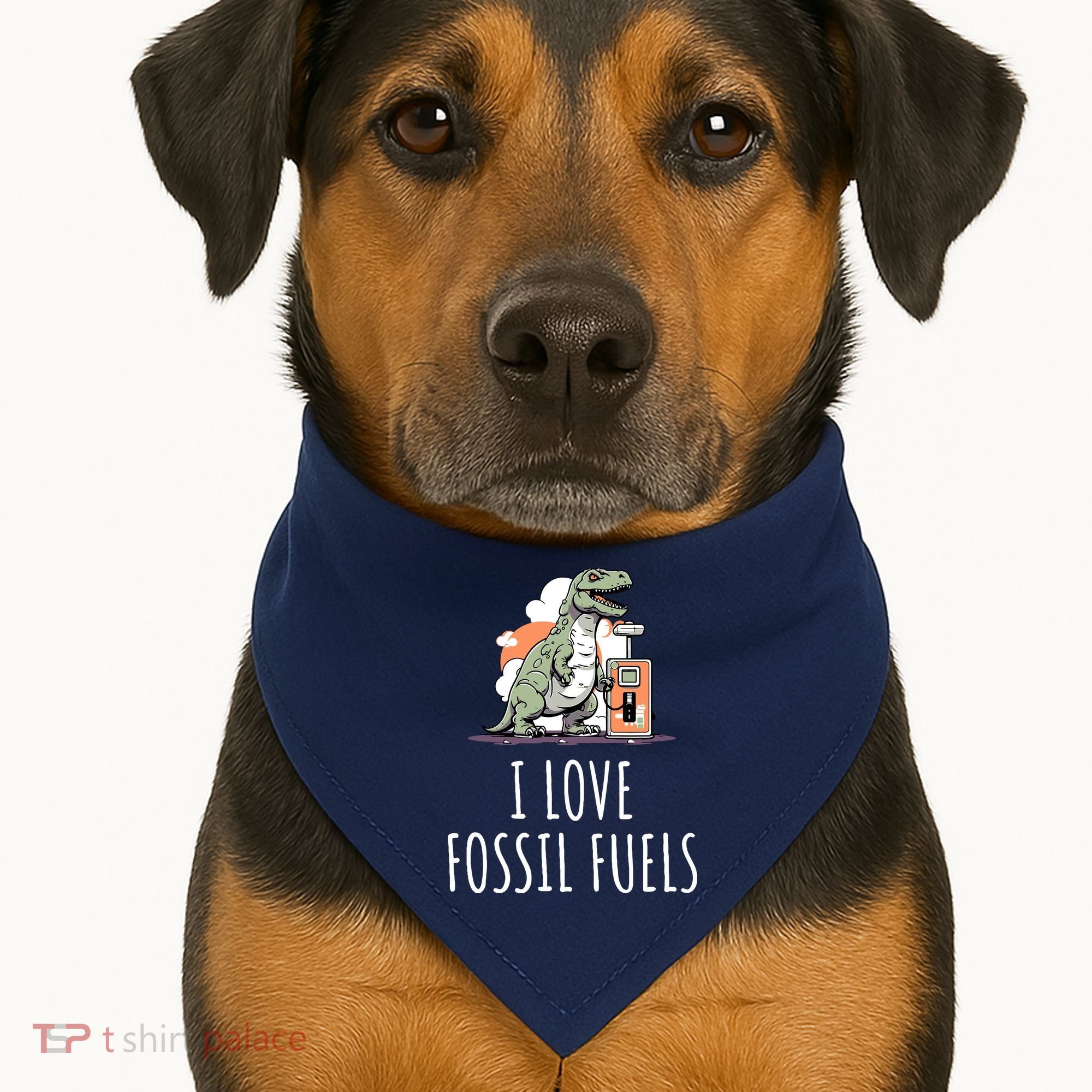 I Love Fossil Fuels USA-Made Doggie Bandana