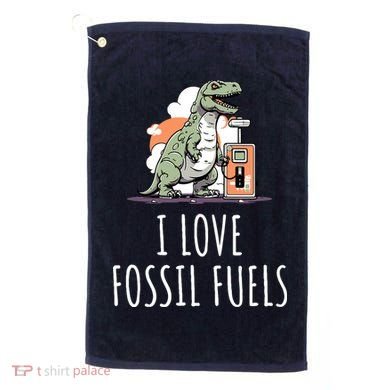 I Love Fossil Fuels Golf Towel