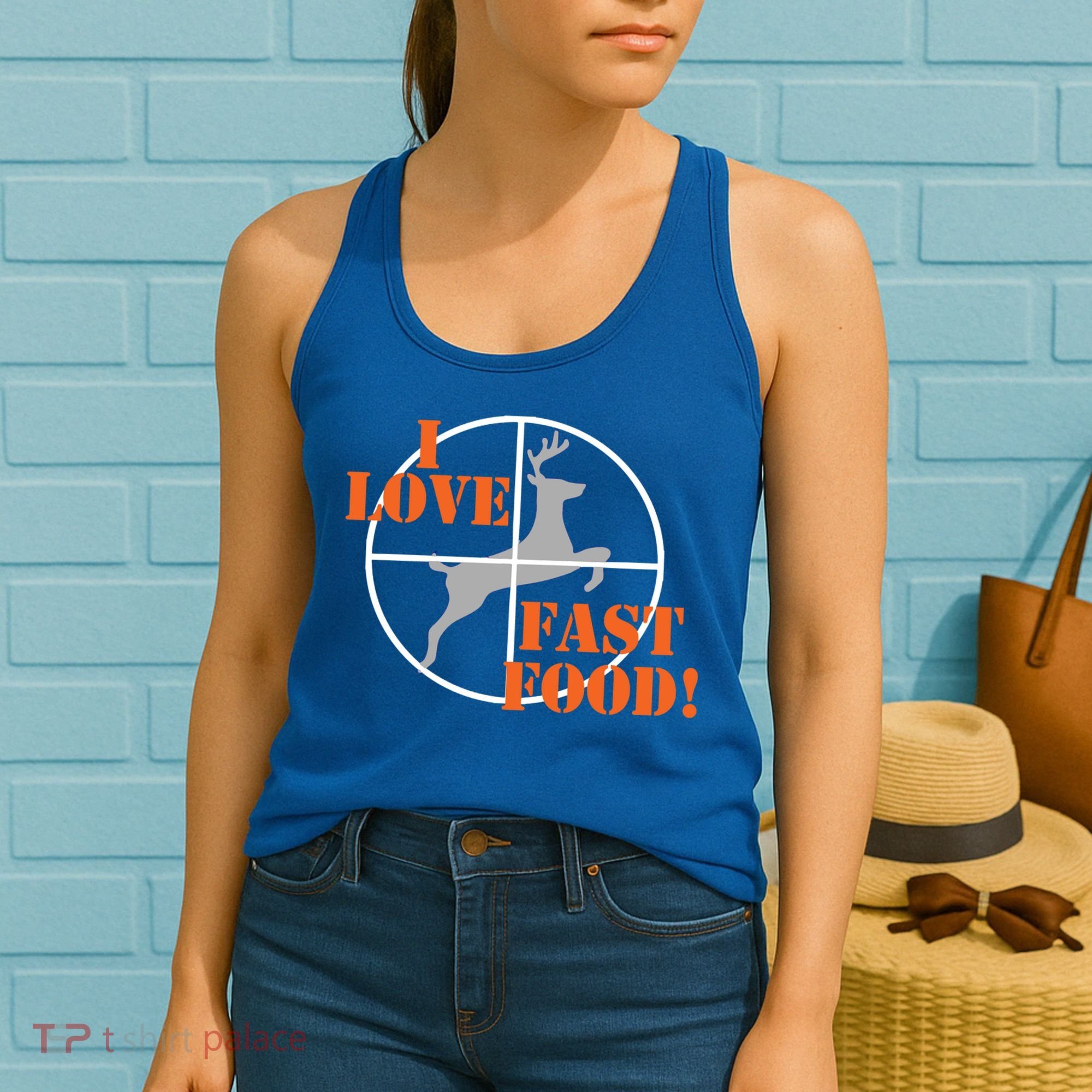 I Love Fast Food Deer Hunters Hunting Tee Great Gift Women's Tank Top