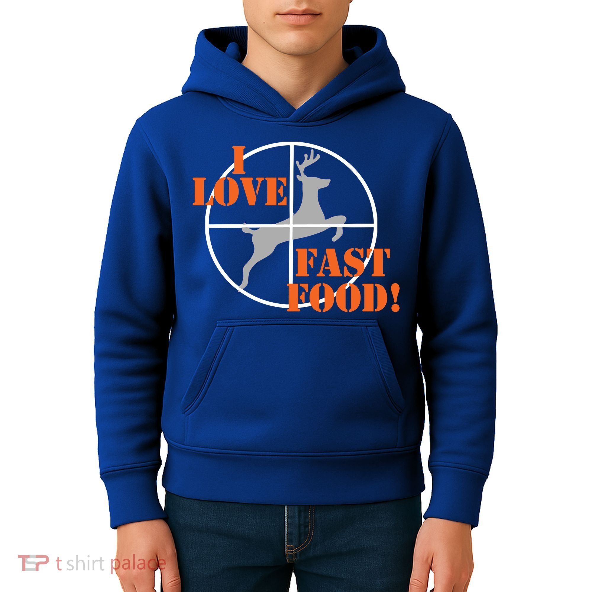 I Love Fast Food Deer Hunters Hunting Tee Great Gift Kids Hoodie
