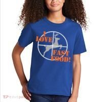 I Love Fast Food Deer Hunters Hunting Tee Great Gift Kids T-Shirt thumb 2
