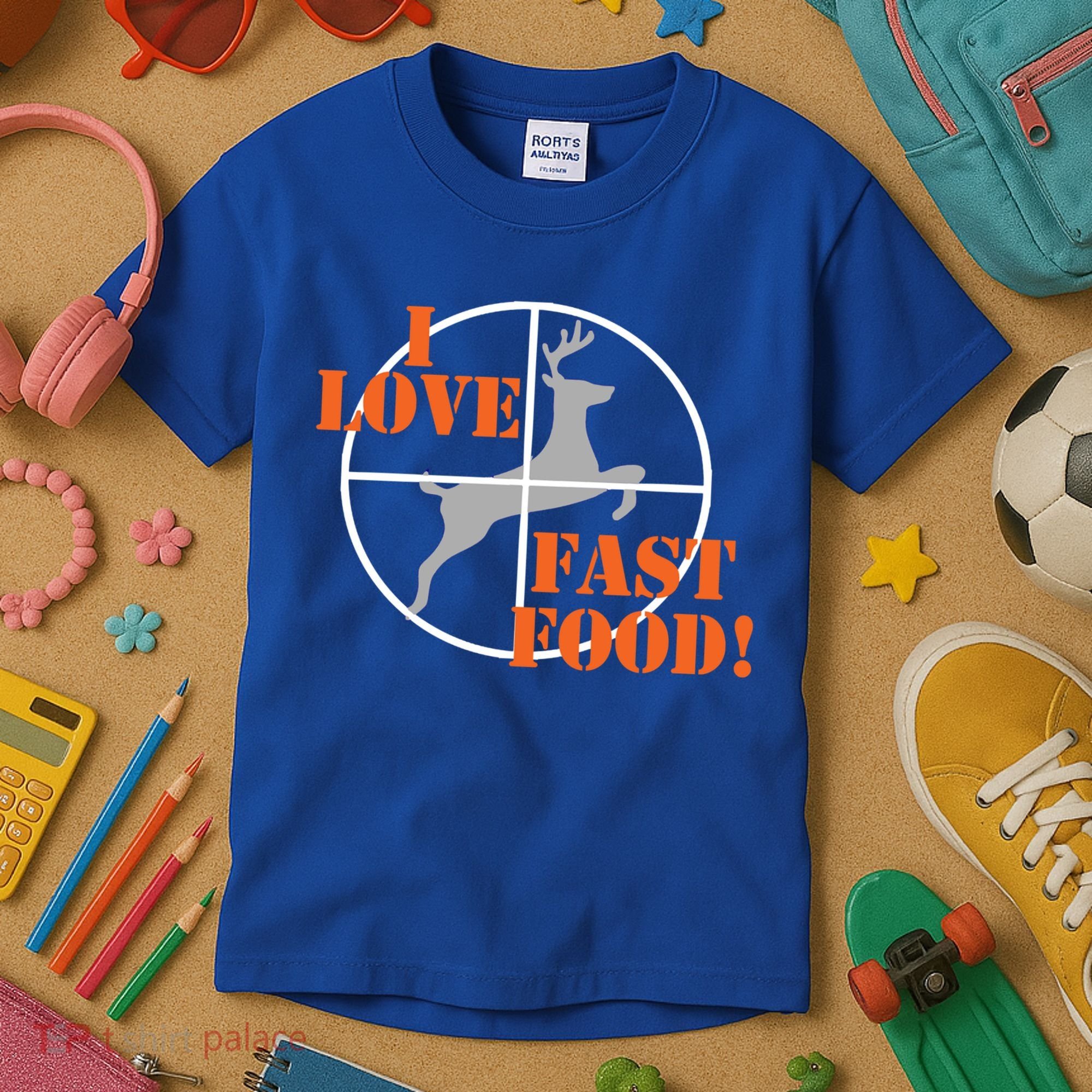 I Love Fast Food Deer Hunters Hunting Tee Great Gift Kids T-Shirt