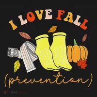 I Love Fall Prevention Socks Thanksgiving Autumn Quote Women's Hoodie thumb 2