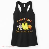 I Love Fall Prevention Socks Thanksgiving Autumn Quote Women's Tank Top thumb 0