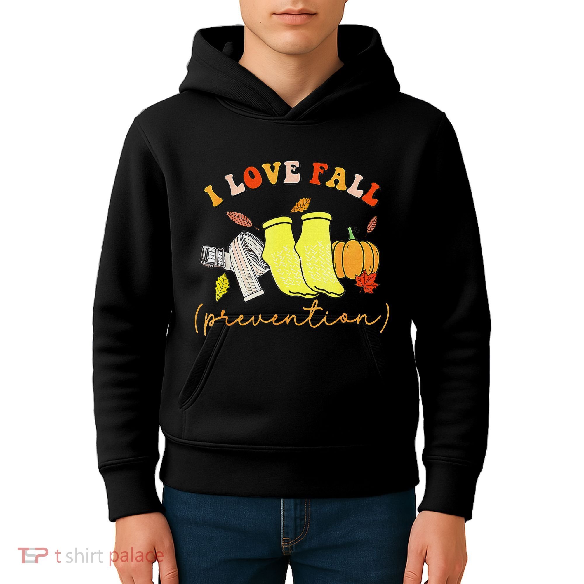 I Love Fall Prevention Socks Thanksgiving Autumn Quote Kids Hoodie