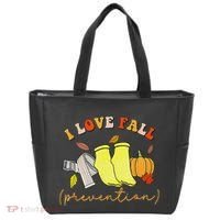 I Love Fall Prevention Socks Thanksgiving Autumn Quote Tote Bag thumb 0