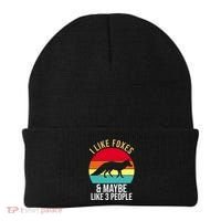 I Like Foxes And Maybe Like 3 People Funny Beanie thumb 0