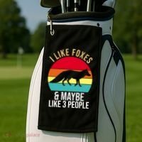 I Like Foxes And Maybe Like 3 People Funny Golf Towel thumb 2