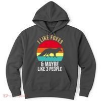 I Like Foxes And Maybe Like 3 People Funny Hoodie thumb 0