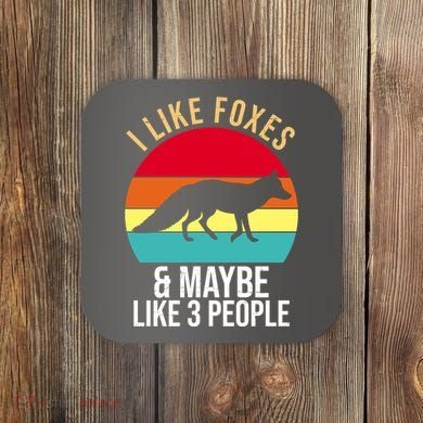 I Like Foxes And Maybe Like 3 People Funny Coaster