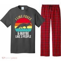 I Like Foxes And Maybe Like 3 People Funny Pajama Set thumb 0