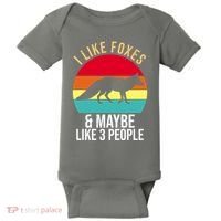 I Like Foxes And Maybe Like 3 People Funny Baby Bodysuit thumb 0