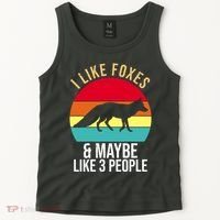 I Like Foxes And Maybe Like 3 People Funny Tank Top thumb 2