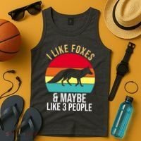 I Like Foxes And Maybe Like 3 People Funny Tank Top thumb 4