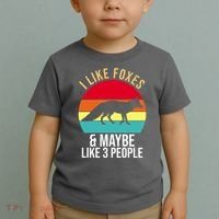 I Like Foxes And Maybe Like 3 People Funny Toddler T-Shirt thumb 2